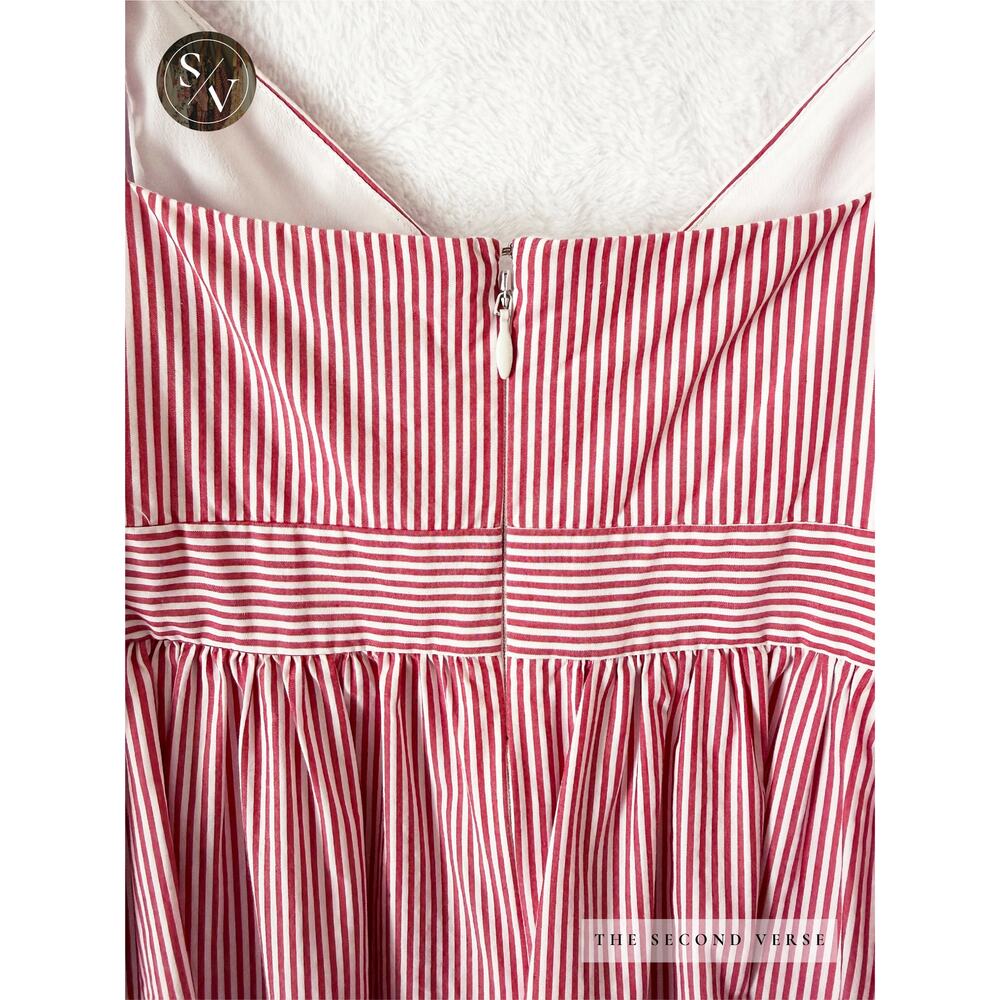 J. Crew Spaghetti Strap Stripe Red White Dress Size 10 - Picture 6 of 11
